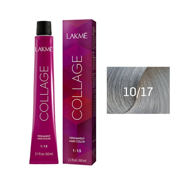 Крем-краска Lakme Collage 10/17 платиновый блондин пепельно-синий, 60 мл