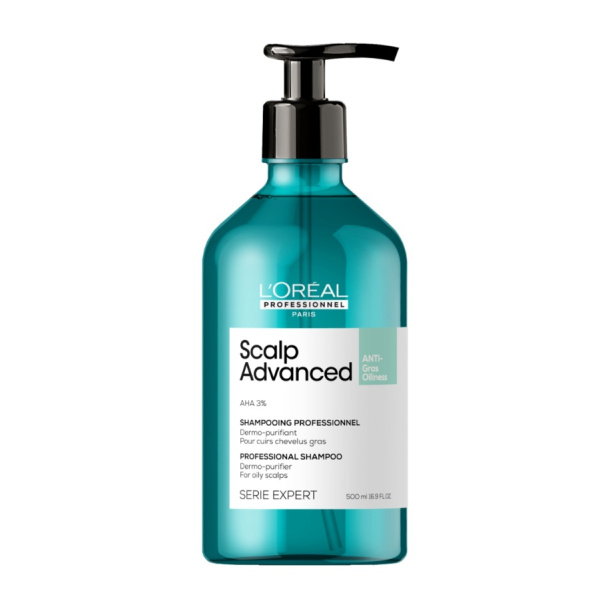 Шампунь L’Oreal Scalp Advanced Anti-Gras Oiliness для волос склонных к жирности, 500 мл
