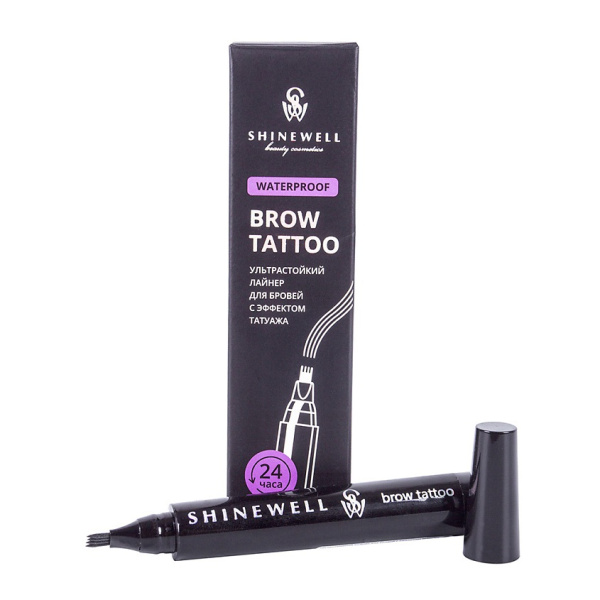 Лайнер для бровей Shinewell с эффектом татуажа, т. 3/1 графит, 3 г