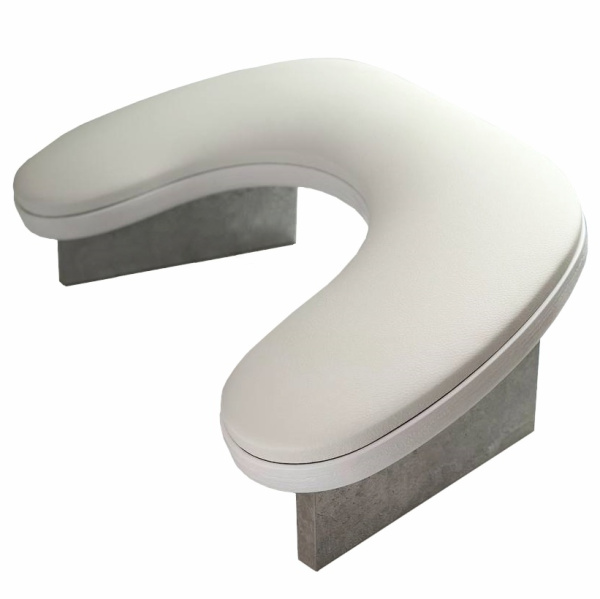 Подставка для рук маникюрная "С-образная", белая/цемент