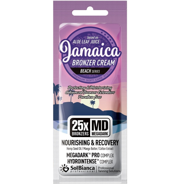 Крем для загара Solbiancs Jamaica 25x bronzer с маслом манго, семян конопли, 15 мл