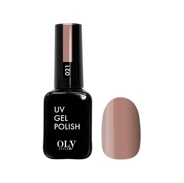 Гель-лак для ногтей Oly Style т. 021 розово-коричневый, 10 мл