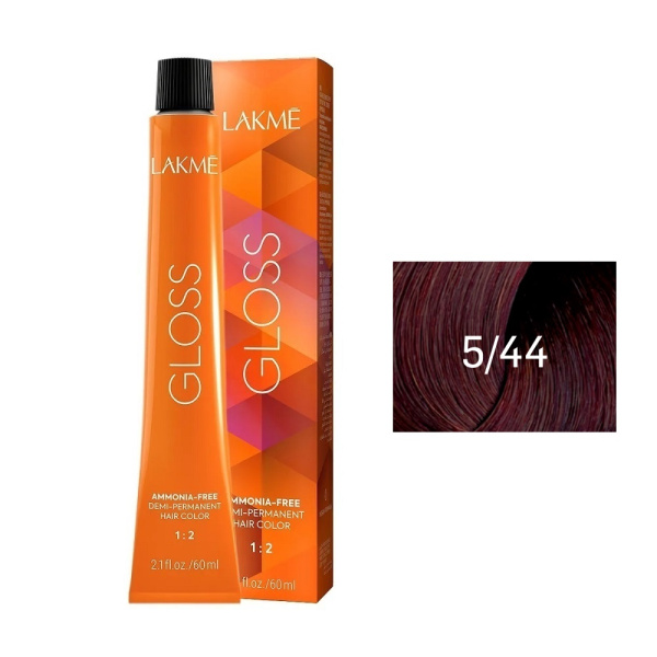 Крем-краска Lakme Gloss 5/44 светлый шатен медный яркий, 60 мл