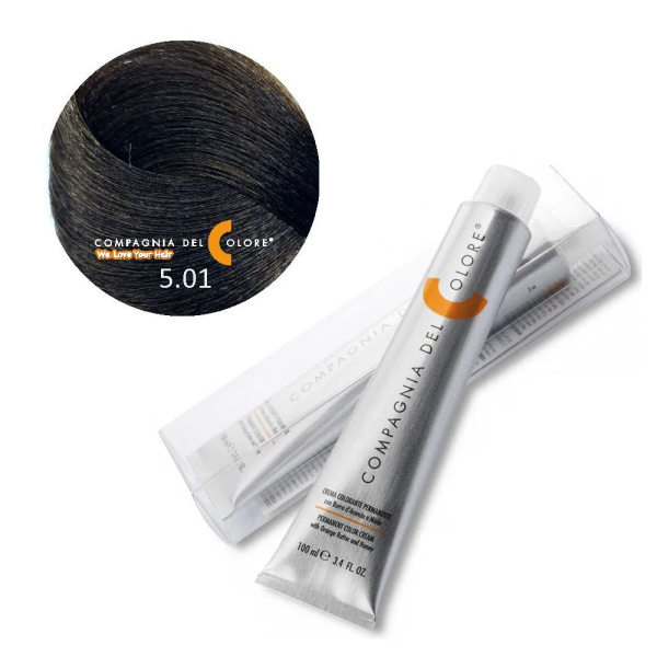 Крем-краска Del Colore 5/01 пепельный натуральный светло-коричневый, 100 мл