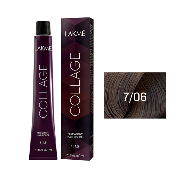 Крем-краска Lakme Collage 7/06 средний блондин теплый, 60 мл Крем-краска Lakme Collage 7/06 средний блондин теплый, 60 мл