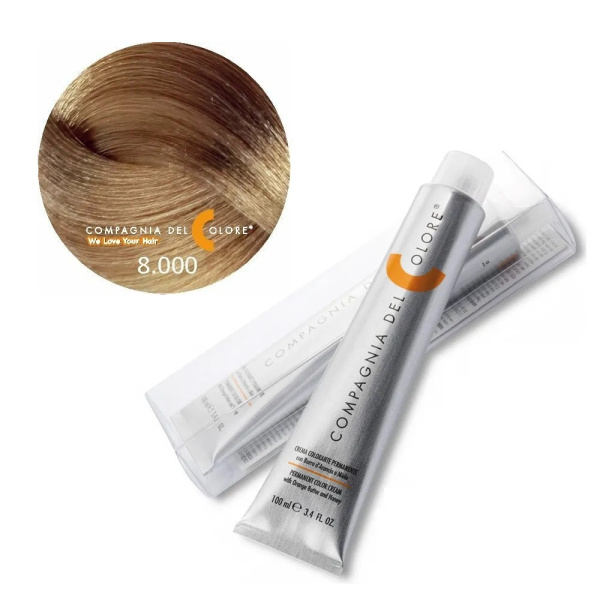 Крем-краска Del Colore 8/000 интенсивный натуральный светло-русый, 100 мл