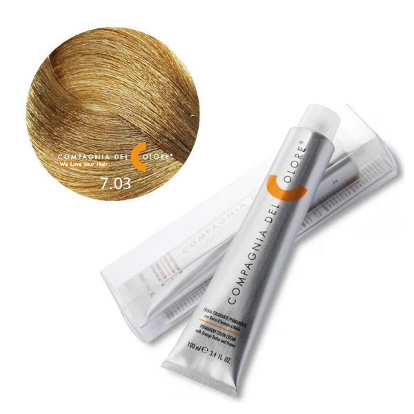 Крем-краска Del Colore 7/03 тёплый натуральный средне-русый, 100 мл