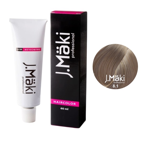 Краситель J.Maki 8.1 пепельный светло-русый, 60 мл Краситель J.Maki 8.1 пепельный светло-русый, 60 мл