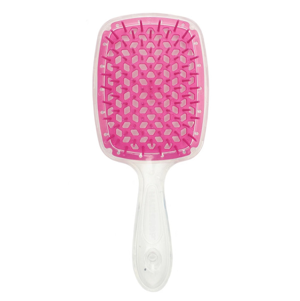Hairshop Расческа для канекалона фуксия, прозрачная ручка