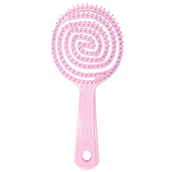 Расческа-мини для распутывания волос SOLOMEYA в форме леденца, розовая