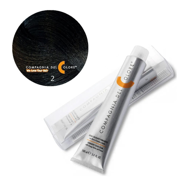 Крем-краска Del Colore 2 интенсивный натуральный очень тёмно-коричневый, 100 мл