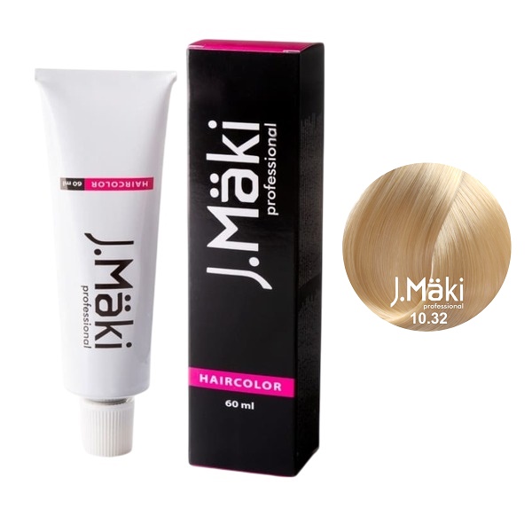 Краситель J.Maki 10.32 бежевый светлый блондин, 60 мл Краситель J.Maki 10.32 бежевый светлый блондин, 60 мл
