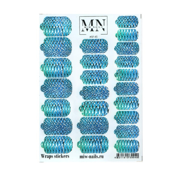 Плёнки для маникюра MIW Nails SF-45 фольгированные