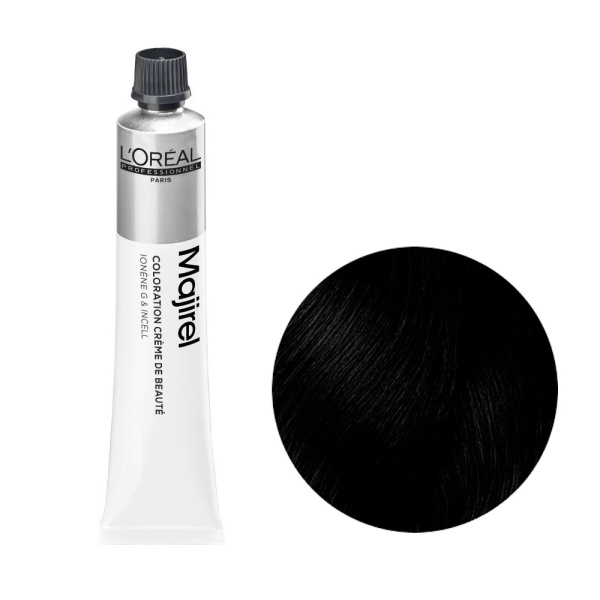 Стойкая крем-краска для волос Loreal Majirel 1 черный, 50 мл Стойкая крем-краска для волос Loreal Majirel 1 черный, 50 мл
