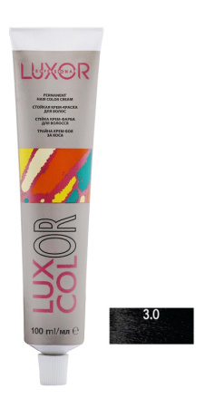 Стойкая крем-краска "Luxcolor" 3.0 Темный коричневый натуральный, 100 мл