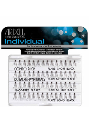 Ardell Duralash Naturals Knot-Free Flairs Combo Pack Black Пучки ресниц безузелковые комбин. черные