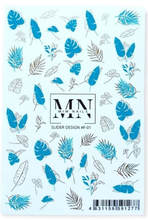 Слайдер-дизайн для ногтей Miw Nails F-01