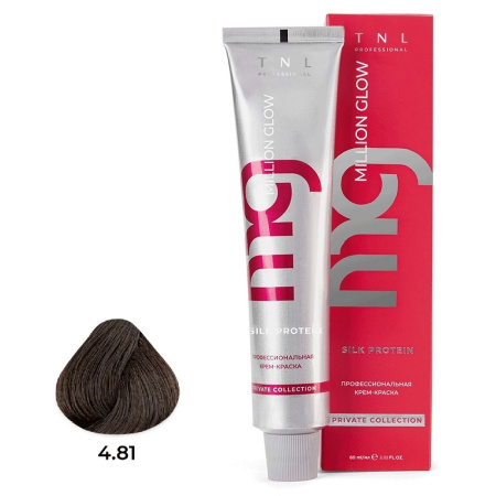 Крем-краска TNL Million Glow Private 4.81 коричневый шоколадный пепельный, 60 мл