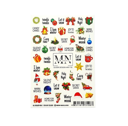 Слайдер-дизайн для ногтей Miw Nails W-116