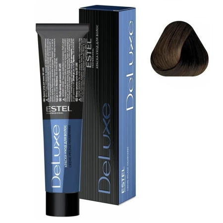 Краска-уход Estel De Luxe 5/71 светлый шатен коричнево-пепельный, 60 мл