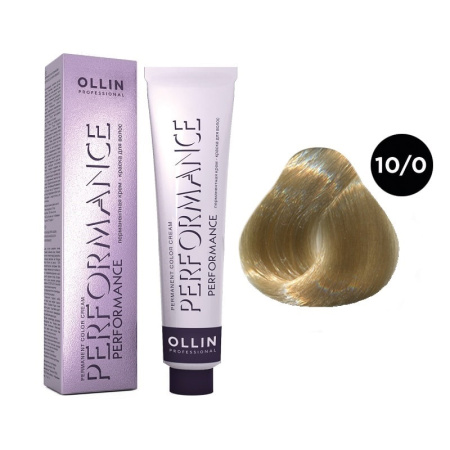 Перманентная крем-краска Ollin Performance 10/0 светлый блондин, 60 мл
