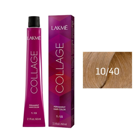 Крем-краска Lakme Collage 10/40 платиновый блондин медный, 60 мл