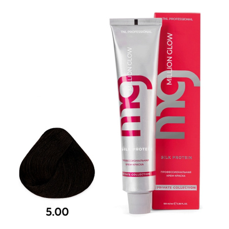 Крем-краска TNL Million Glow Private 5.00 светлый коричневый интенсивный, 100 мл