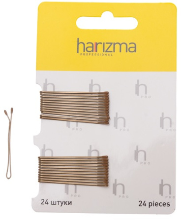 Невидимки 40 мм прямые коричневые, 24 шт