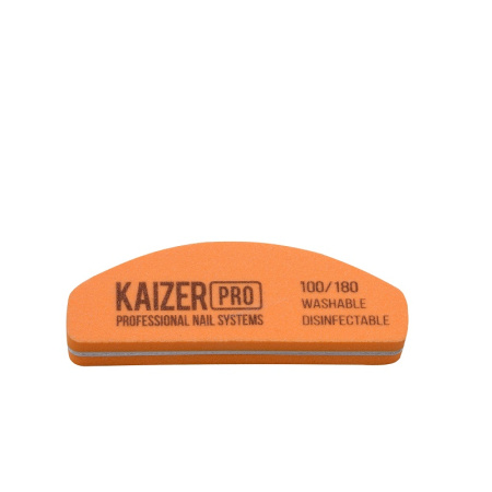 KAIZER PRO Пилка д/маникюра мягкая, лодка бафик шлифовочный, розовый, 8,5см, 100/180, NF-48
