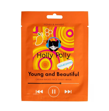 Тканевая маска для лица на кремовой основе Holly Polly Young and Beautiful с Медом и Манго, 22 г