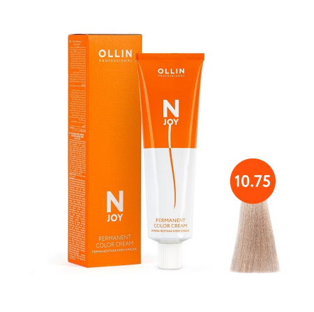 Крем-краска Ollin N-JOY 10/75 светлый блондин коричнево-махагоновый, 100 мл