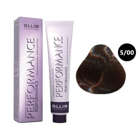 Перманентная крем-краска Ollin Performance 5/00 светлый шатен глубокий, 60 мл