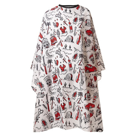 Накидка парикмахерская 140*160см "barber`s horror" белый