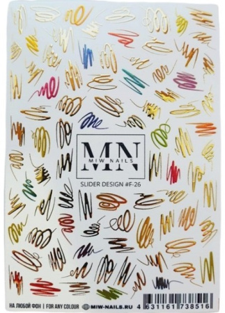 Слайдер-дизайн для ногтей Miw Nails F-26