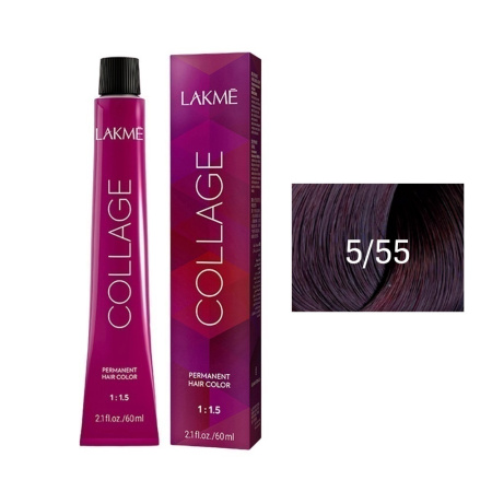 Крем-краска Lakme Collage 5/55 светлый шатен интенсивный махагоновый, 60 мл