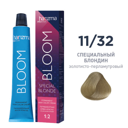 Крем-краска harizma PROhair Bloom 11/32 специальный блондин золотисто-перламутровый, 100 мл