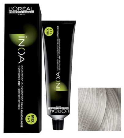 Краска для волос Loreal INOA, 10.1 очень яркий блондин пепельный, 60 мл