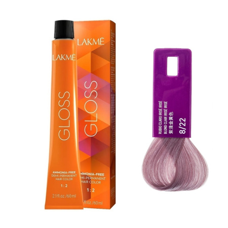 Крем-краска Lakme Gloss 8/22 светло-белокурый фиолетовый яркий, 60 мл