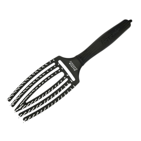Olivia Garden Щетка для волос Fingerbrush Care Iconic Nylon Bristles Black M