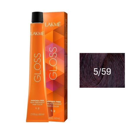 Крем-краска Lakme Gloss 5/59 светлый шатен махагоново-красный, 60 мл