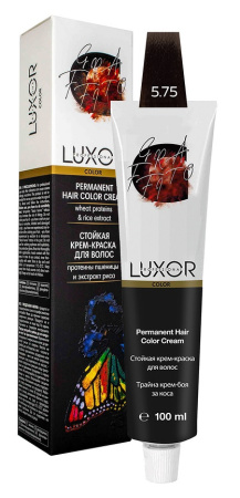 Перманентная крем-краска Luxor Professional Color 5.75 Светлый коричневый шоколадный махагон, 100 мл