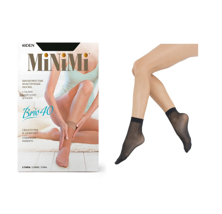 Носки Minimi Brio 40 den, Nero, 0 (2 пары)