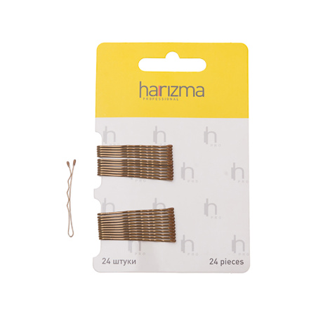 Невидимки 40 мм волна 24 шт коричневые