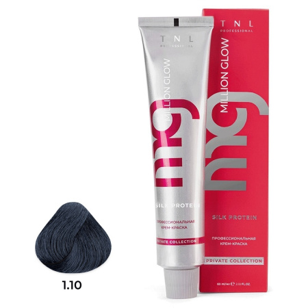 Крем-краска TNL Million Glow Private 1.10 иссиня-черный, 60 мл