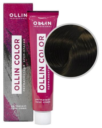 Перманентная крем-краска для волос Ollin Color 4/1 шатен пепельный, 60 мл