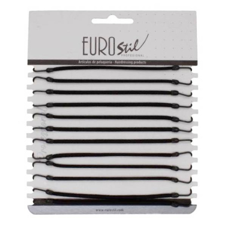 Eurostil Резинки с крючками для причесок черные, 12 шт/уп