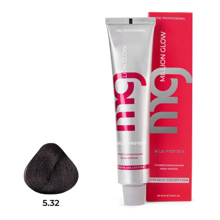 Крем-краска TNL Million Glow Private 5.32 светлый коричневый палисандр, 100 мл