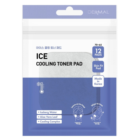 DERMAL Охлаждающие тонер-пэды Ice Cooling 12 шт, 23 мл