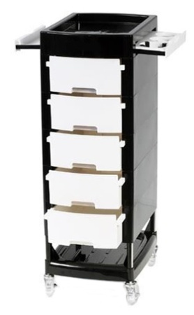 Тележка парикмахерская Т165, черно-белая 