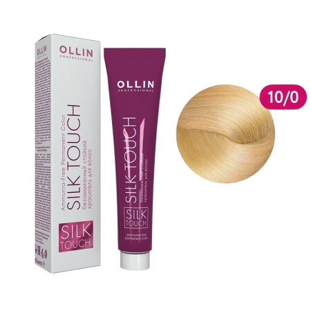 Безаммиачный стойкий краситель Ollin Silk Touch 10/0 светлый блондин, 60 мл